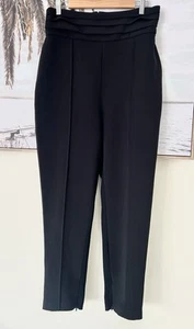 RACHEL GILBERT Black Pleated Thick Waist Tapered Slim Fit Pants Size 3 12 AU - Picture 1 of 8