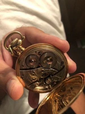 A.W.W.Co. Riverside 1918 19J 16S Solid 14K Gold Keystone WALTHAM Pocket Watch - Image 1 of 4