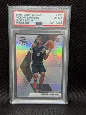 2019-20 Panini Mosaic Keldon Johnson RC Silver Prizm PSA 10 Gem Mint Spurs - Image 1 of 2