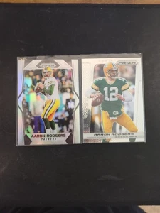 (2) 2017 Panini Prizm Silver Prizm #1 Aaron Rodgers Green Bay Packers + 2013  - Picture 1 of 2