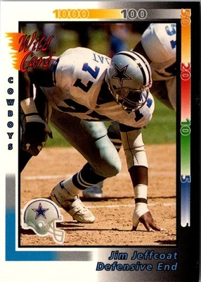 1992 Wild Card Jim Jeffcoat #165 Dallas Cowboys Football Card - Image 1 of 2