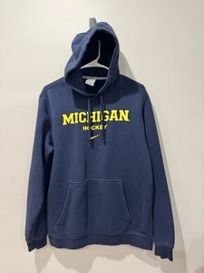 VTG Nike Michigan Wolverines Hockey Men's Hoodie Blue • Medium - Picture 1 of 3