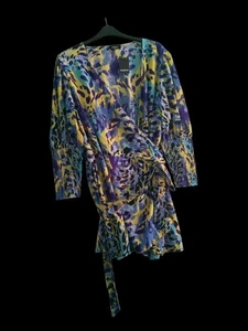Animal Print Wrap Dress with Shirred Sleeve OL276 - Bild 1 von 1