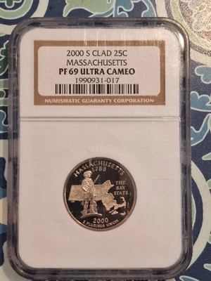 2000 S MASSACHUSETTS STATE QUARTER NGC PF 69 ULTRA CAMEO - Image 1 of 4