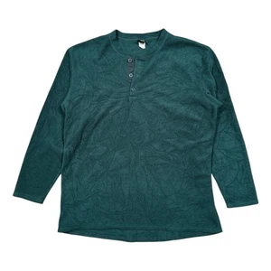 Vintage 90s Patagonia Capilene Made in USA Green Fleece Henley Sweater Mens 2XL - Picture 1 of 8