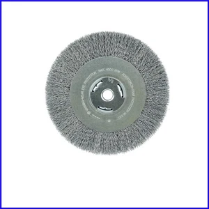 Durable 8" Crimped Wire Wheel with .014" Steel Fill & Wide Face - Made in USA - Picture 1 of 4