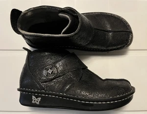 Alegria Caiti schwarze Lederstiefel Größe EU 37 US 7-7,5 geblümt **ohne Einlegesohlen** - Bild 1 von 10