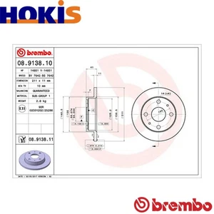 2x BRAKE DISC 08.9138.10 FOR DAIHATSU CUORE/V/VII TREVIS EJ-VE/DE 1.0L 3cyl - Picture 1 of 9
