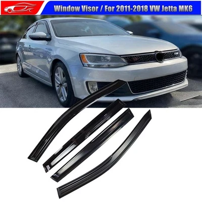 Para VW Jetta MK6 JDM 2011-2018 3D ondulado estilo M viseras de ventana protectores de lluvia Foto 1 de 4