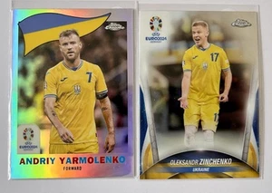 Lote de tarjetas cromadas Yarmolenko & Zinchenko Ucrania Euro 2024 x2 Topps casi nuevas fútbol - Imagen 1 de 2