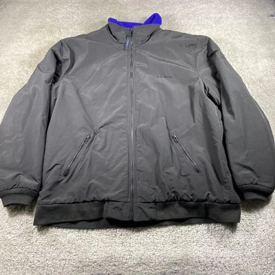 Vintage L.L. Bean Warm-Up Jacket Mens XL Tall Black Fleece Lined Made USA 90s - Image 1 of 4