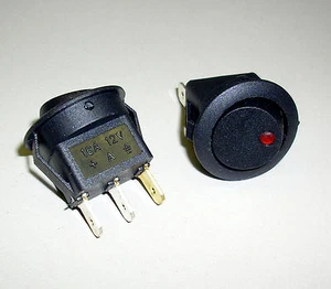 2 Stück Kfz-Schalter mit roter LED, 12V/16A, 3-polig (M3772)  - Picture 1 of 1
