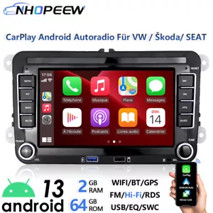 Radio de coche Carplay 2+64 GB Android13 para VW GOLF 5 6 Polo Touran Caddy GPS NAVI BT - Imagen 1 de 13