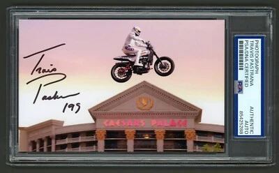 Foto firmada por Travis Pastrana (PSA) Caesars Palace Fuente Salto Motocross X Juego Foto 1 de 2