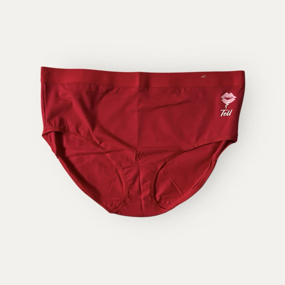 Calzoncillo de pierna alta de algodón cacique Lane Bryant rojo Kiss & Tell Lips talla 14/16 Foto 1 de 1