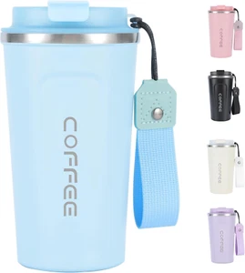 Travel Coffee Mug 16 Oz, Insulated Coffee Cups with Lid, Thermos Stainless Steel - Picture 1 of 12