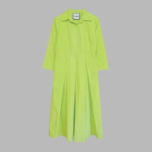 The Abito Milano Midi-Hemdblusenkleid limettengrün Baumwolle Popeline | IT 44 | UK 10 - Bild 1 von 7