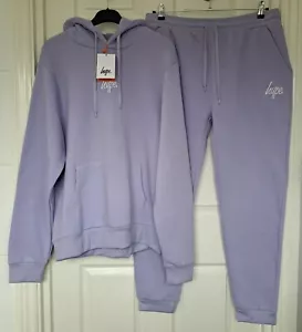 Hype Lilac Tracksuit Set Size 2XL Hoodie Joggers Unisex - Measurements In Desc - Picture 1 of 22