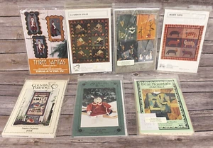 PATTERNS WALL HANGING THROWS PILLOW APPLIQUES SEWING QUILTING SET OF 7 VINTAGE - Picture 1 of 9