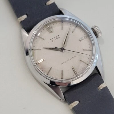 Mens Rolex Oyster Ref 6480 34mm Stainless Steel Manual Wind 1950s Vintage RA416 - Image 1 of 4