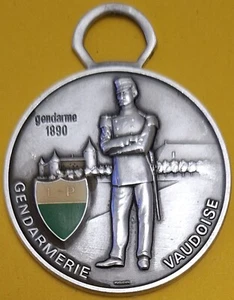 Huguenin Le Locle Medal Swiss Gendarmerie Vaudoise Vaud Canton Gendarme 1890 - Picture 1 of 7