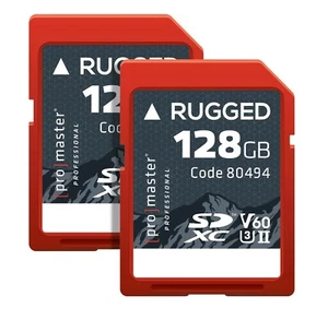 PACK 2 - Tarjeta de memoria Promaster SDXC 128GB Rugged™ UHS-II V60 (#80494 x 2) #89377 - Imagen 1 de 2