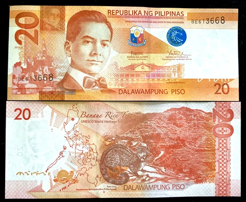 Philippines 20 Piso 2017 Banknote World Paper Money UNC Currency Bill Note Cover
