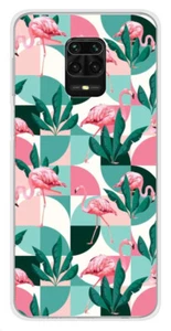 Coque en silicone imprimée compatible Xiaomi Redmi Note 9S Flamants Roses géomét - Picture 1 of 3