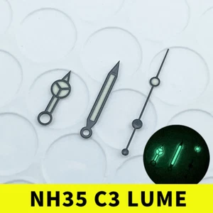 Black Watch Hands for NH35 NH36 NH38 4R35 7S26 SKX MOD Benz Hands C3 Lume - Picture 1 of 6