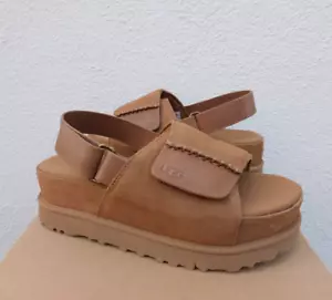UGG SUEDE GOLDENSTAR HI SLINGBACK PLATFORM SANDALS, WOMEN US 11/ EUR 42 ~NEW - Picture 1 of 4