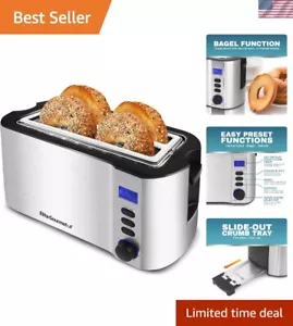 Long Slot 4 Slice Toaster with Easy Cancel & Adjustable Settings for Bread - Picture 1 of 10