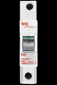 M2 40 AMP CURVE B 6kA MCB CIRCUIT BREAKER M2B40 - Picture 1 of 6