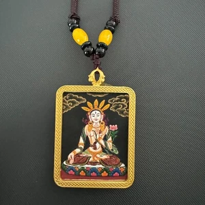 Handmade White Tara Thangka Painting Pendant, Amulet, Necklace, Jewelry - Picture 1 of 6