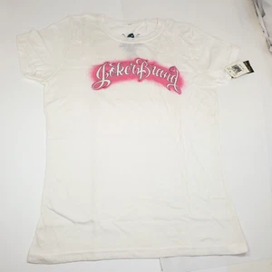 Joker Brand Clown script lettering Size L Women's White Vintage Top t-shirt - Picture 1 of 14
