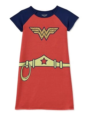 NUEVO CON ETIQUETAS~ Camisón Pijama Grande 10/12 Mujer Maravilla Niñas Foto 1 de 4