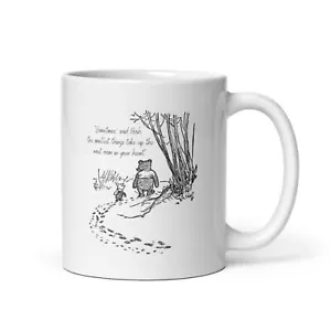 Taza de café de cerámica blanca brillante Winnie the Pooh The Smallest Things 11 oz - Imagen 1 de 3