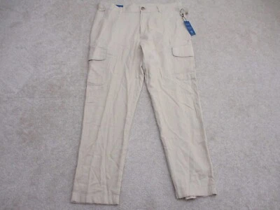 Caribbean Joe Men's 36x30 Linen Blend Cargo Pants Beige - Image 1 of 4