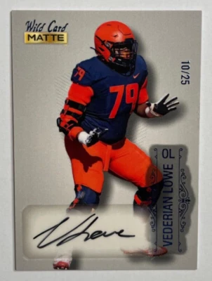 Vederian Lowe 2022 Wild Card MATTE Silver Blue Foil AUTO Illinois Illini #'d /25 - Image 1 of 2