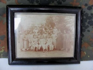 WWI ORIGINAL REAL PHOTO OF KINGDOM BULGARIA OFFICERS WOOD FRAME - Picture 1 of 6