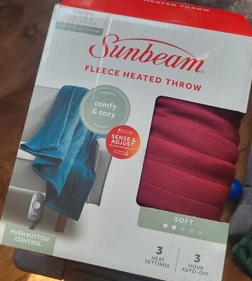 Cobertor elétrico de lã aquecido Sunbeam preto e branco xadrez de búfalo - Imagem 1 de 4