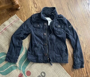 Abercrombie Kinder Feldjacke Größe Small Marine mit durchgehendem Reißverschluss Baumwolle Militär Armee - Bild 1 von 12
