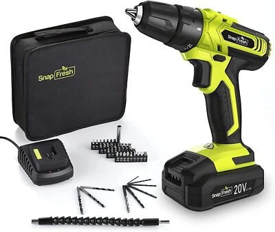 SnapFresh 20V Power Cordless Drill, 2000mAh Lithium Battery - Image 1 of 4