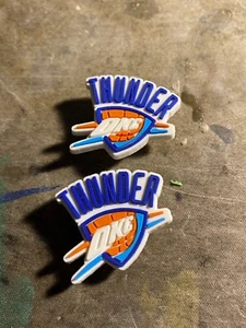 Oklahoma City Thunder basketball team shoe charm 2pk button back - Picture 1 of 1