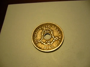1906 Belgium 5 Centimes Coin - Picture 1 of 2