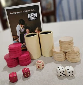 Backgammon Game Replacement Wood Pieces Dice Cups VTG Selchow & Righter 1975 - Picture 1 of 6