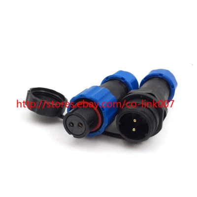 SD13 2 pin Waterproof Connector, IP68 Auto Aviation connector AC DC Plug Socket - Image 1 of 4