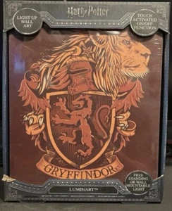 Official Harry Potter Wall Or Standup Light Luminart Canvas Wall Art Gryffindor - Picture 1 of 13