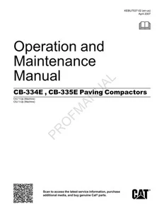 Caterpillar CB 334E 335E Pflasterverdichter Bediener Wartungsanleitung KEBU7537 - Bild 1 von 1