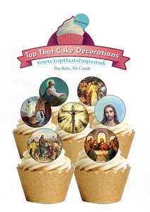 Cake Toppers Religious Christian Easter 24 Precut Edible Wafer Paper Decorations - Picture 1 of 9