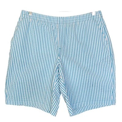 Pantalones Cortos Lands End Mujer Tiro Medio Seersucker Talla Grande 18W Azul Blanco Pin Rayas Foto 1 de 4